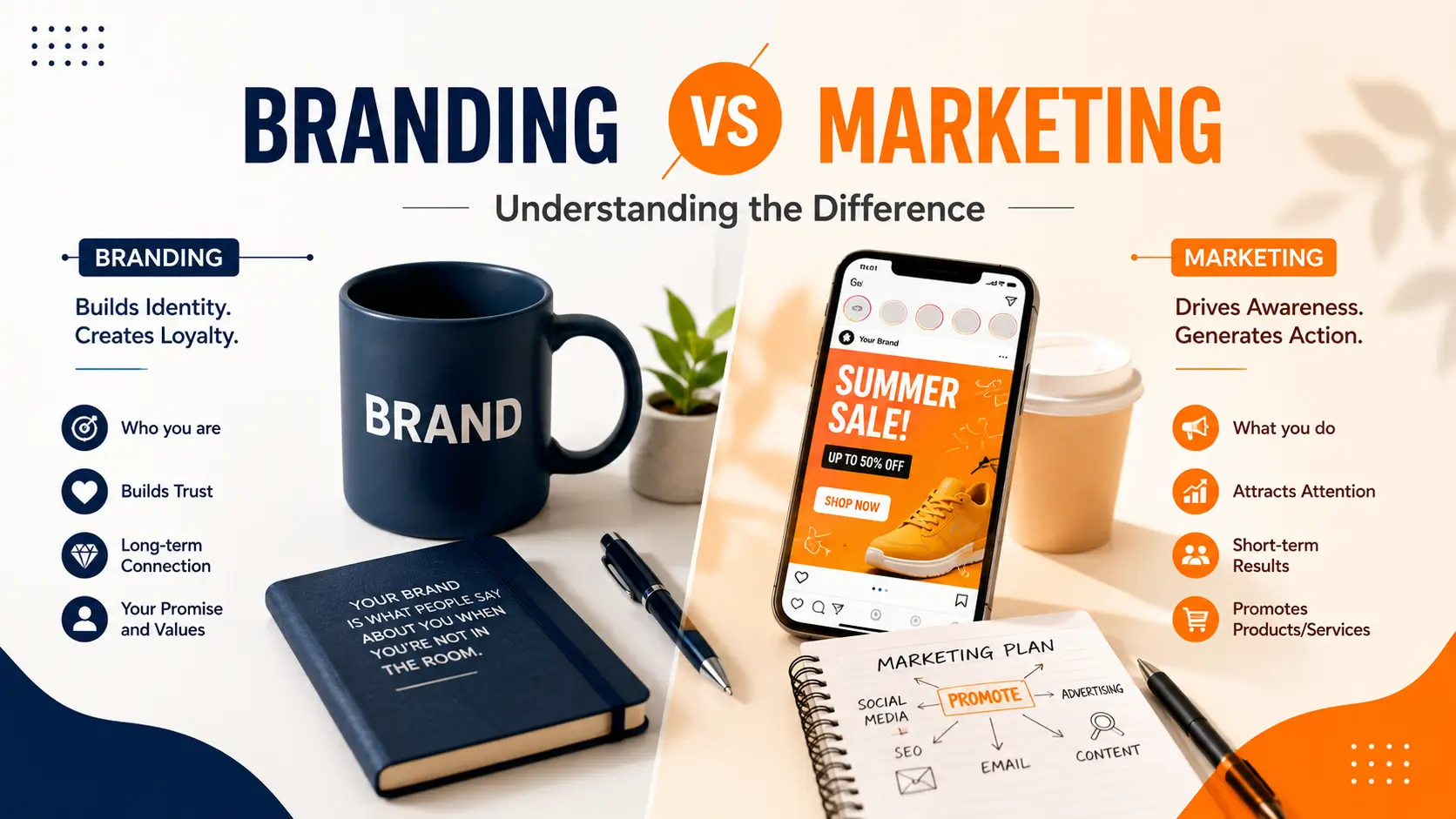 Branding vs Marketing: Understanding the Difference 6 Branding vs Marketing Understanding the Difference